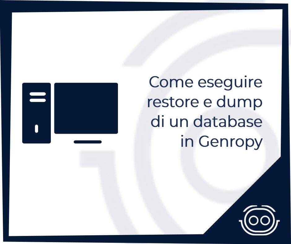 Come effettuare Dump e Restore del database di applicazione