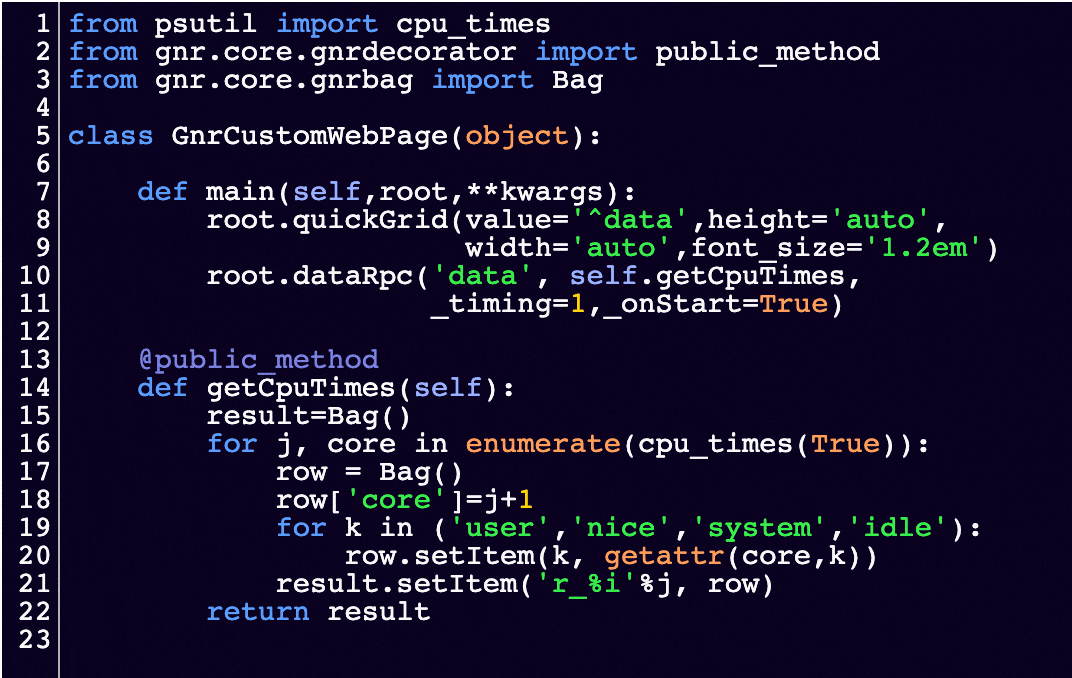 Genropy RPC / CPU times